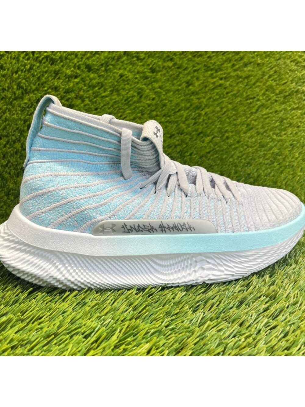 Under Armour Flow Futr X Elite Mens Size 8.5 Gray Blue Basketball Shoes Sneakers